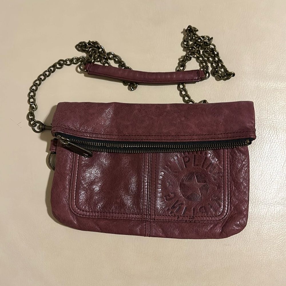 Kipling leather crossbody back in light burgundy